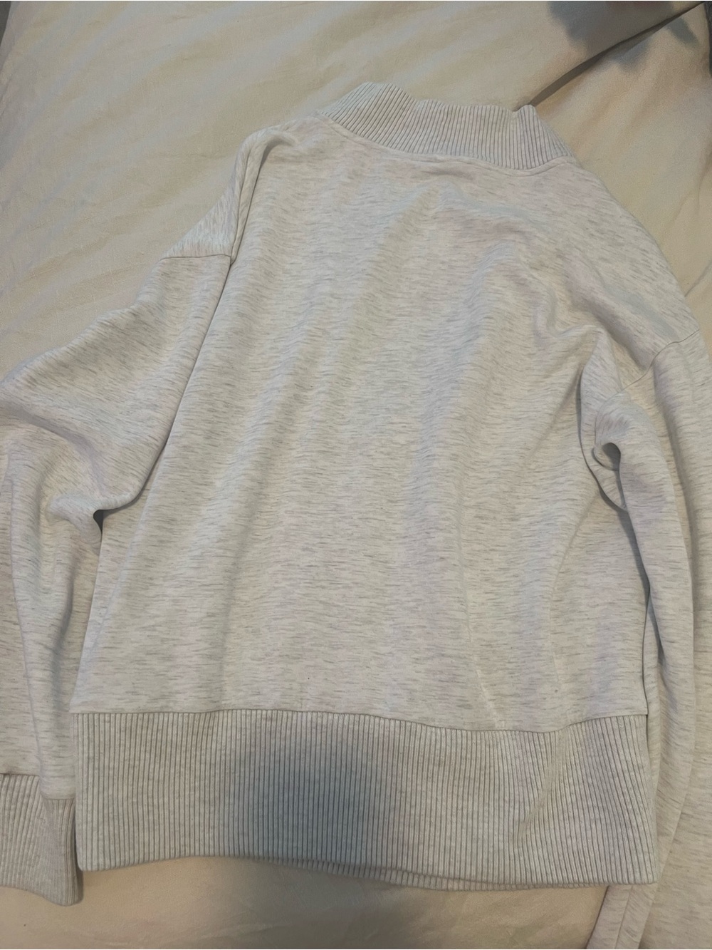 Varley Light Gray Quarter-Zip Pullover Sweater - Picture 5 of 5